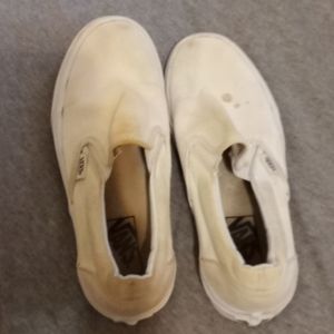White slip on vans